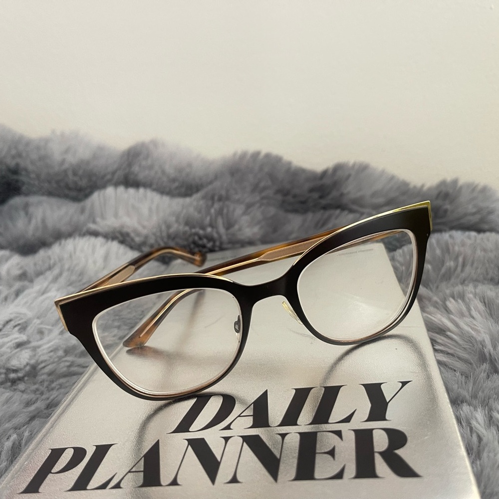 Dior Black and Gold Cat-Eye Glasses